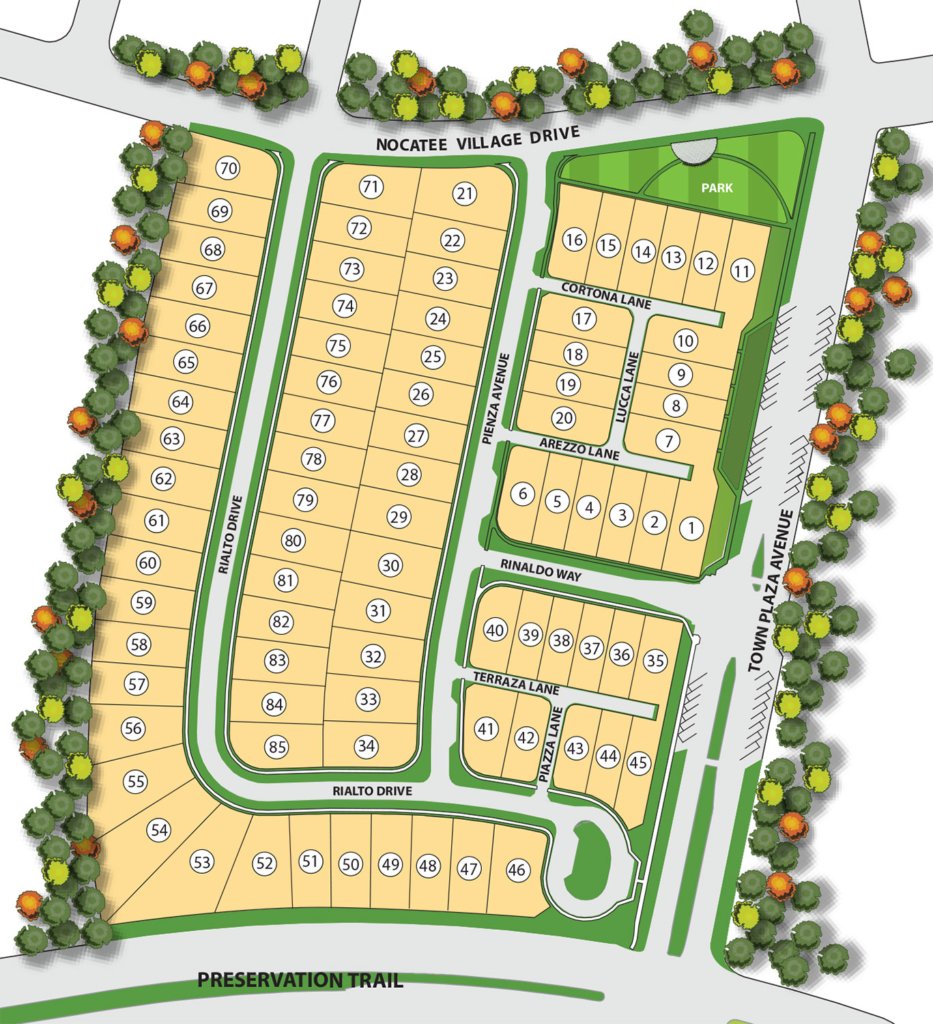 Siena at Town Center Sitemap at Nocatee in Ponte Vedra